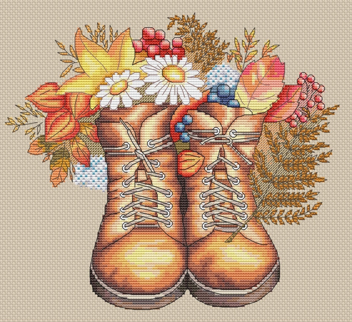 Autumn Boots Cross Stitch Pattern фото 2