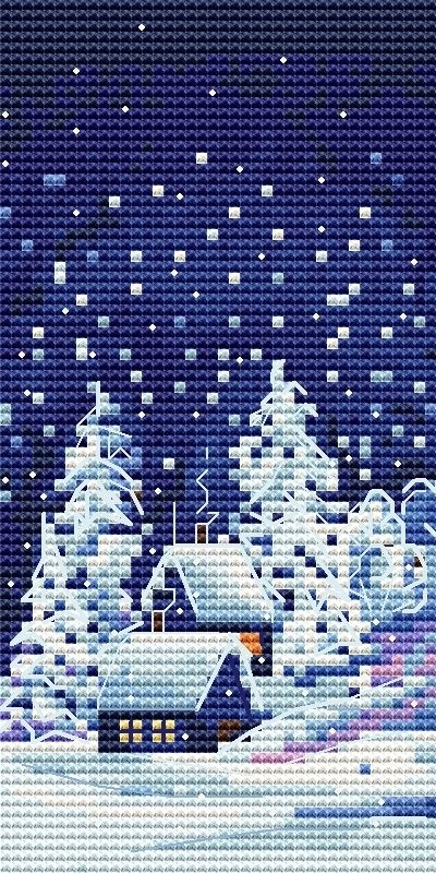 Frosty Night 1 Cross Stitch Pattern фото 1