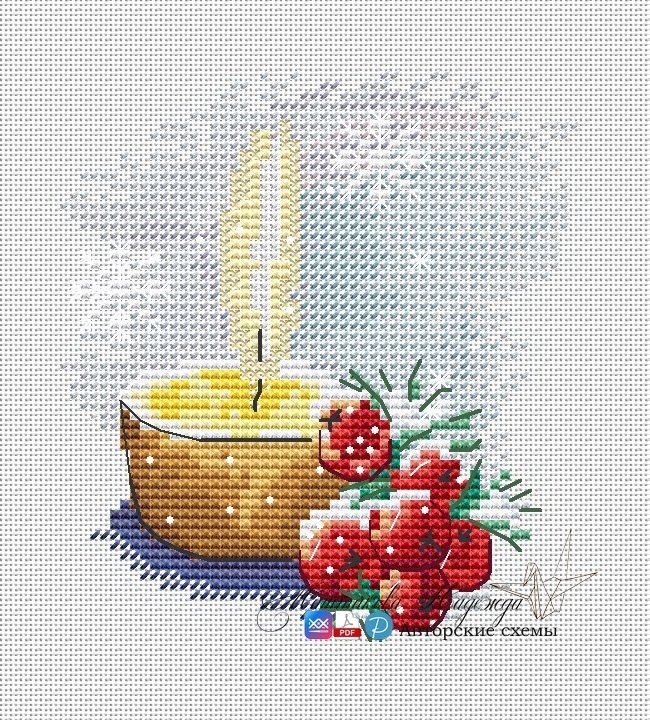A Christmas Candle Cross Stitch Pattern фото 1