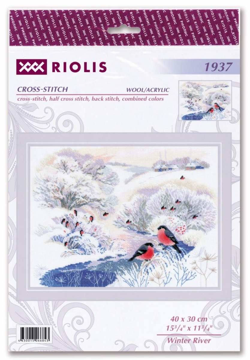 Winter River Birds Cross Stitch Kit, code 1937 RIOLIS