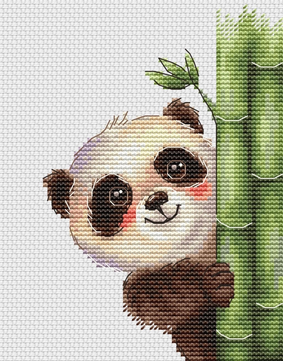 Little Panda Cross Stitch Pattern фото 1