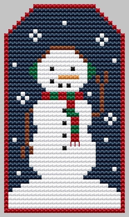Snowman Gift Tag Cross Stitch Pattern фото 1