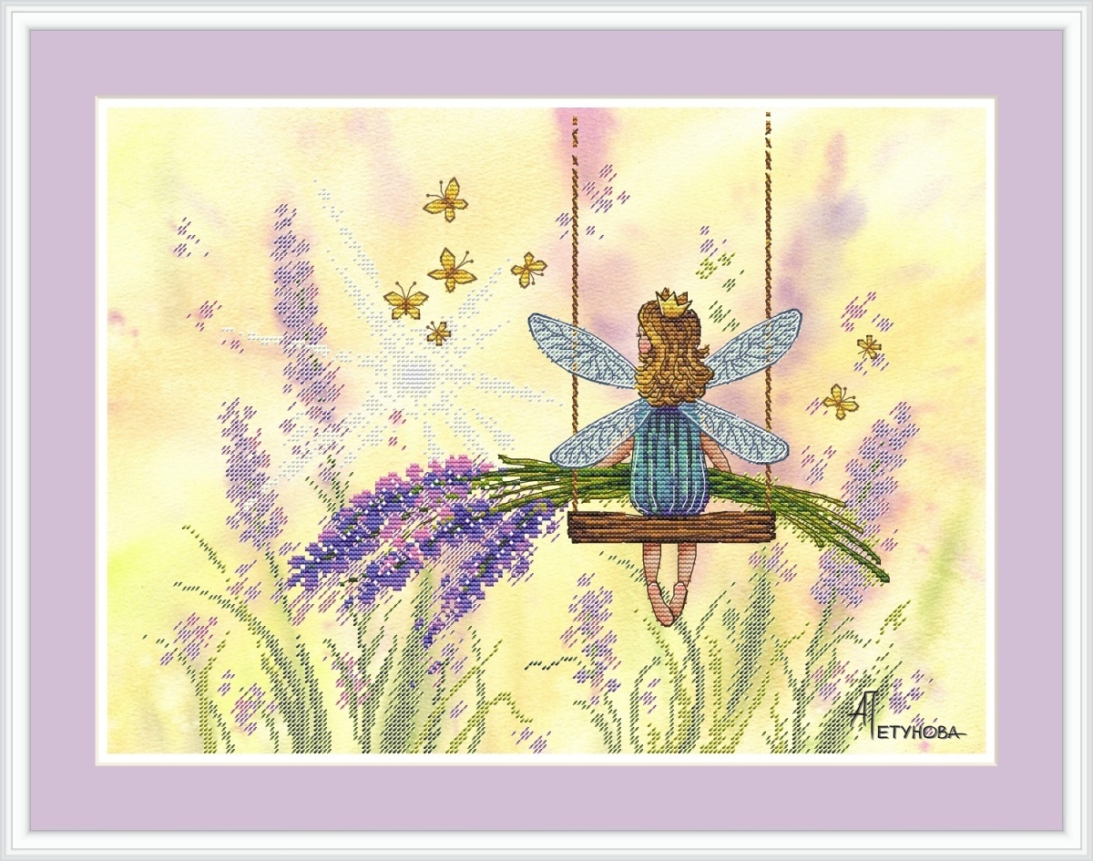 Lavender Fairy Cross Stitch Pattern фото 1