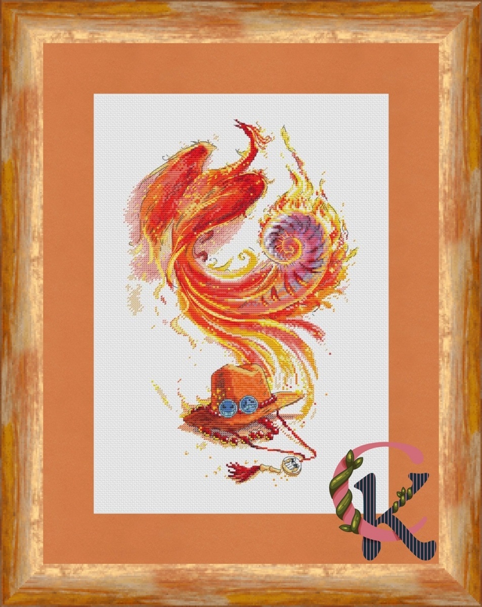 Seashell of Fire (Ace) Cross Stitch Pattern фото 1