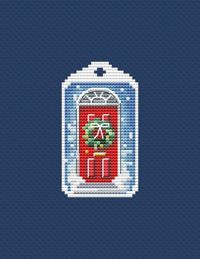 Christmas Keychain 2. Door Cross Stitch Pattern фото 1