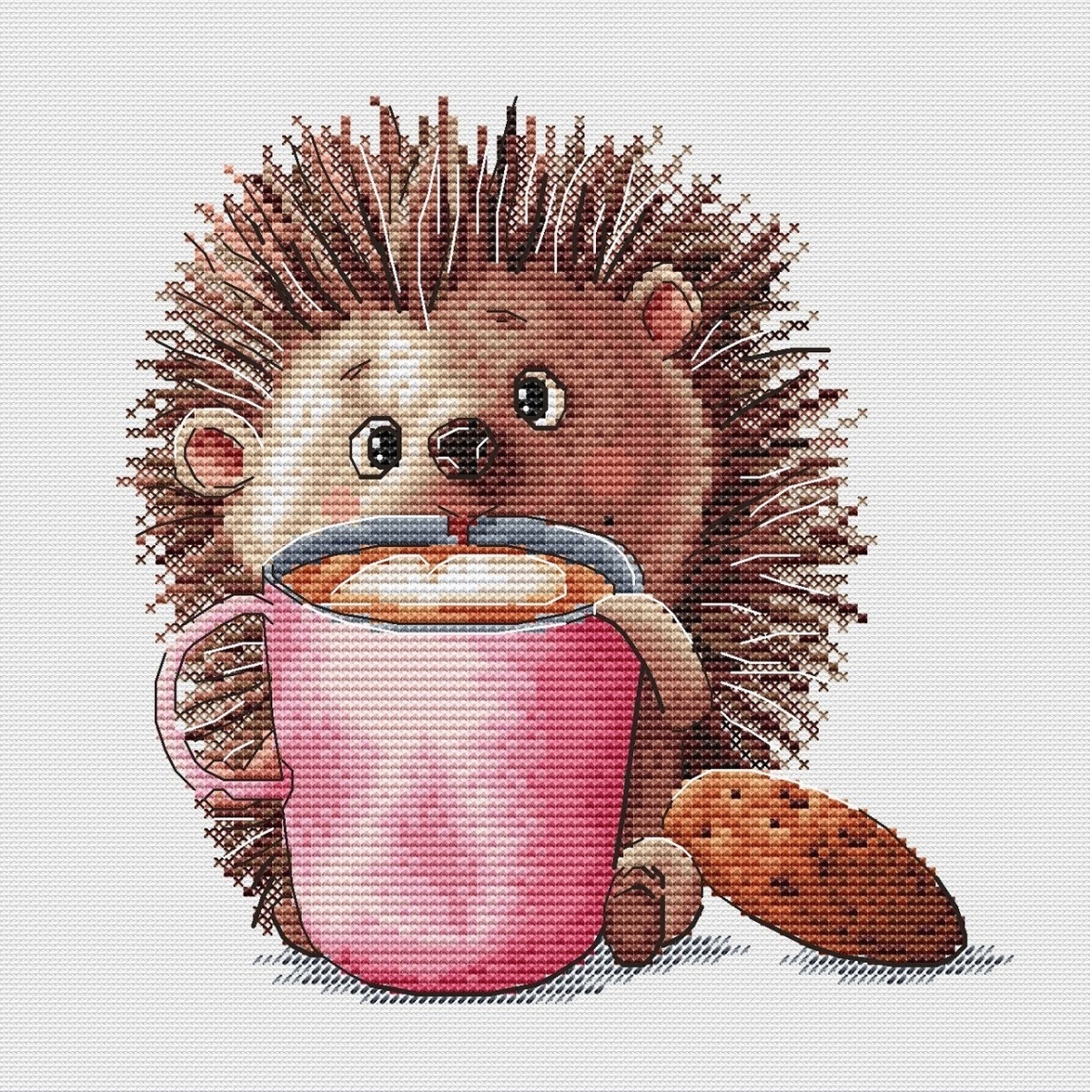 Coffee Lovers. Hedgehog Cross Stitch Pattern фото 1
