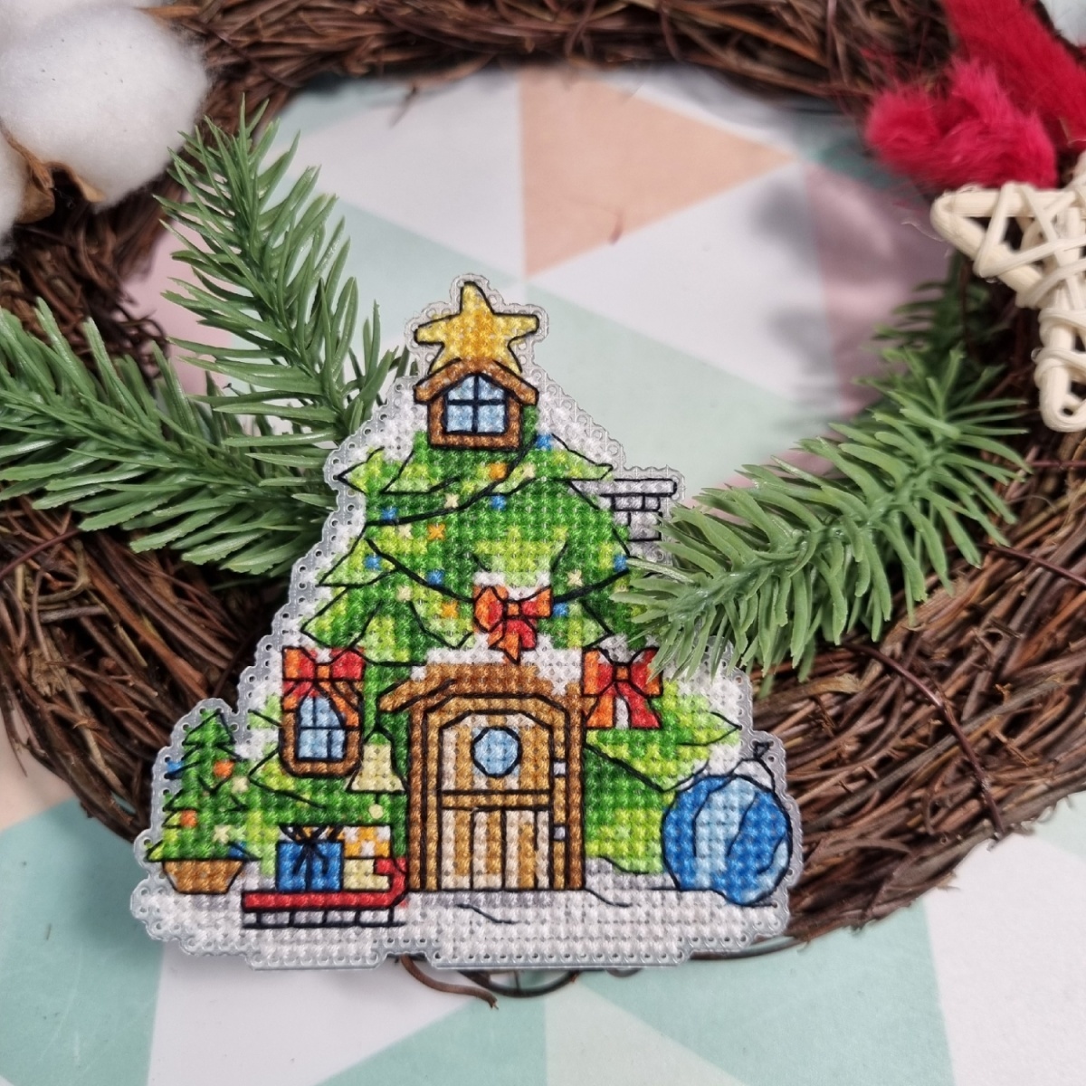 Christmas Tree House Cross Stitch Chart фото 6