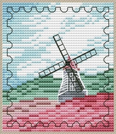 Post Stamp 12 Cross Stitch Pattern фото 1