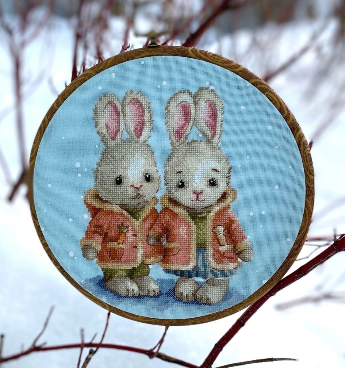 Bunnies in Coats Cross Stitch Patterns фото 3