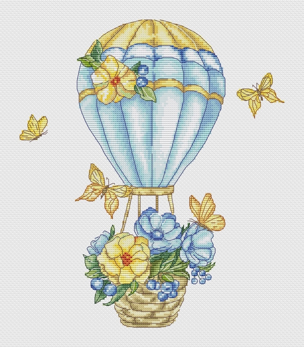 Flower Balloon Cross Stitch Pattern фото 3