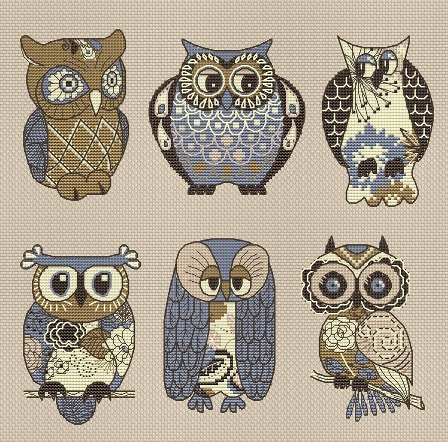 Ornament Owls Cross Stitch Pattern фото 3