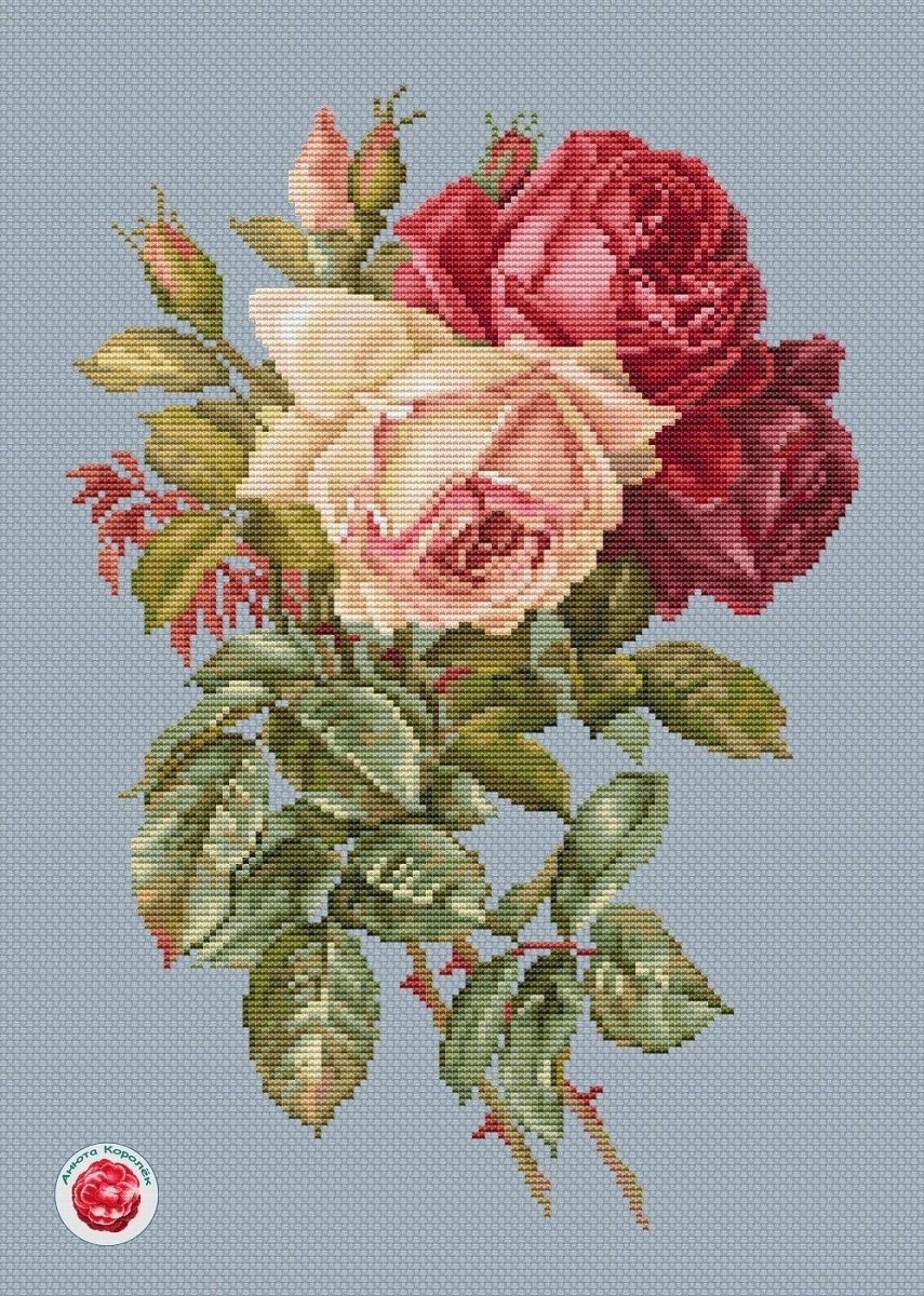 Three Roses Cross Stitch Pattern фото 2
