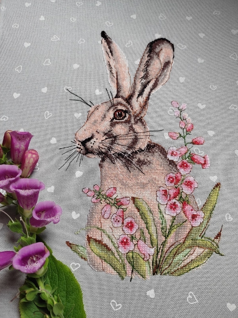 Spring Big-Ears Bunny Cross Stitch Pattern фото 2