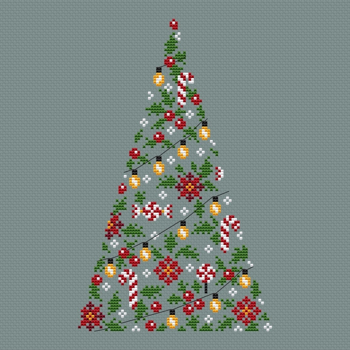 Christmas Tree Simple Cross Stitch Pattern фото 3