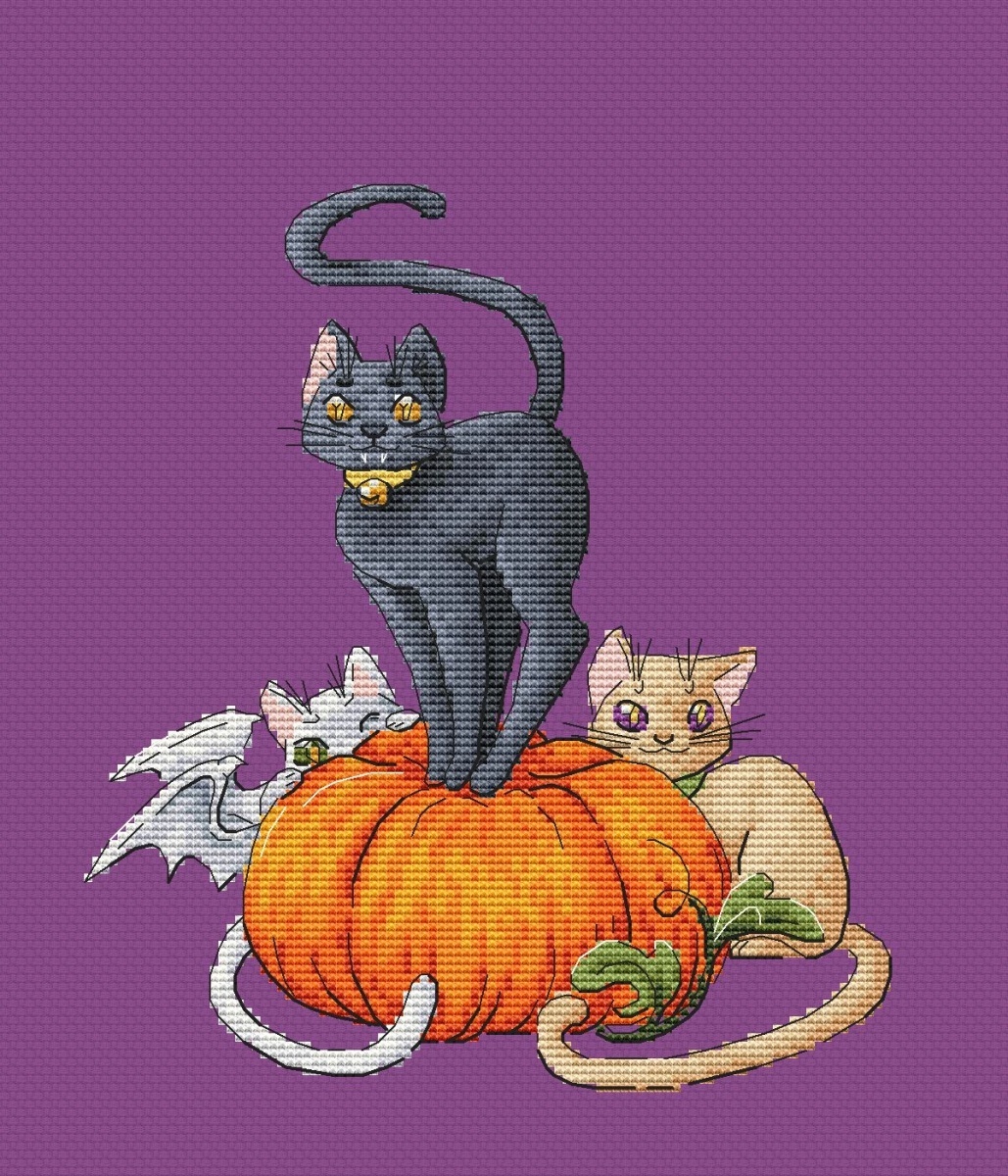 Cats and Pumpkin Cross Stitch Pattern фото 3