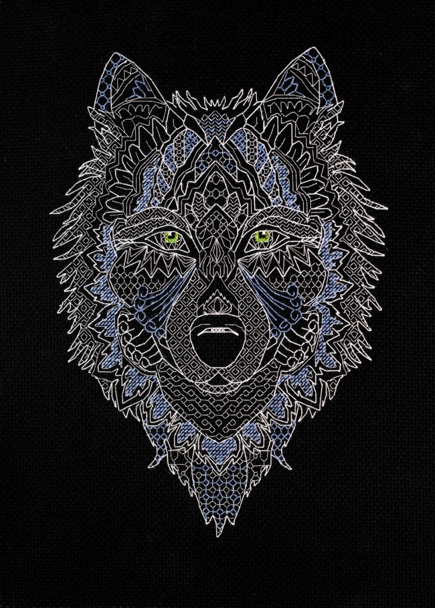 Silver Wolf Cross Stitch Kit фото 1