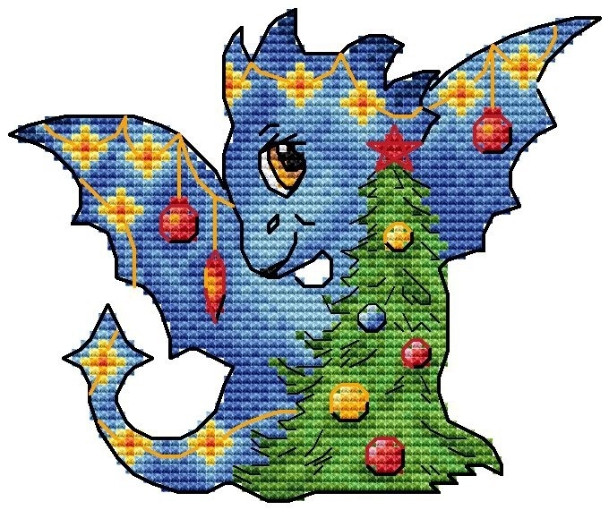 The Dragon. December Cross Stitch Pattern фото 1
