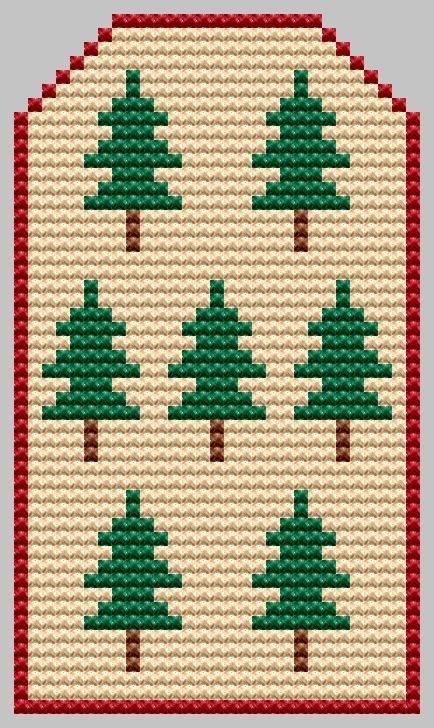 Winter Trees Gift Tag Cross Stitch Pattern фото 1