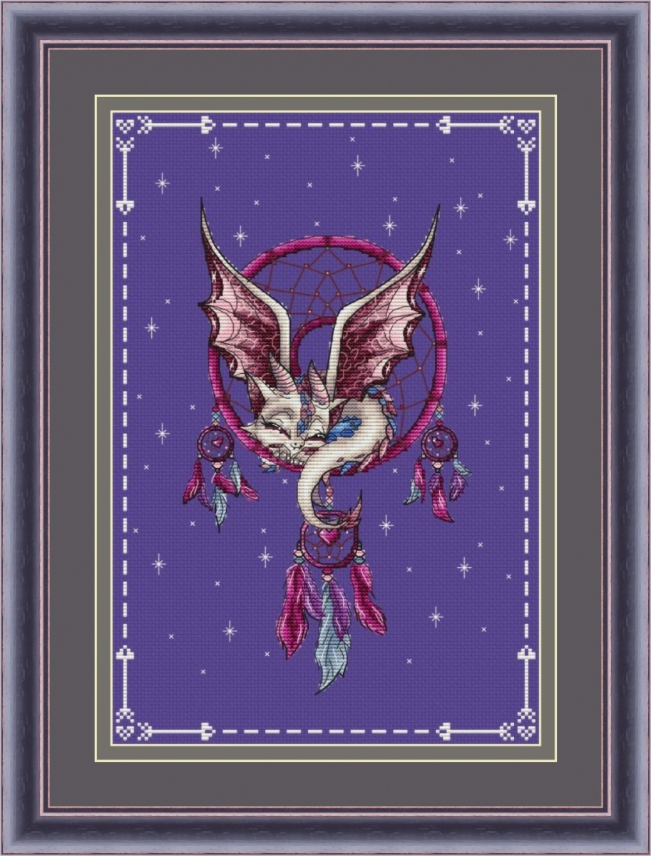Dragon on the Dreamcatcher Cross Stitch Pattern фото 1