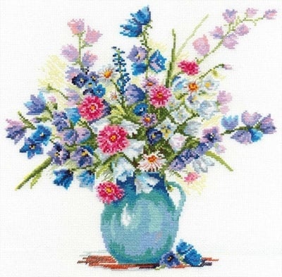 Bluebells and Asters Cross Stitch Kit фото 1