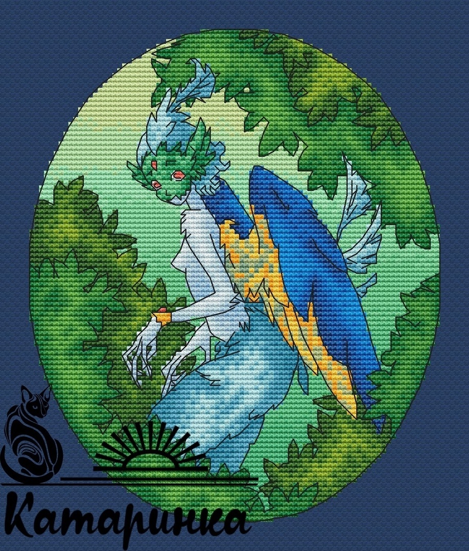 The Blue Bird Cross Stitch Pattern фото 1