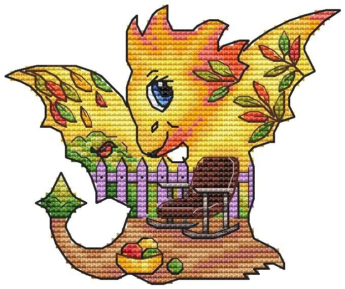 The Dragon. September Cross Stitch Pattern фото 1