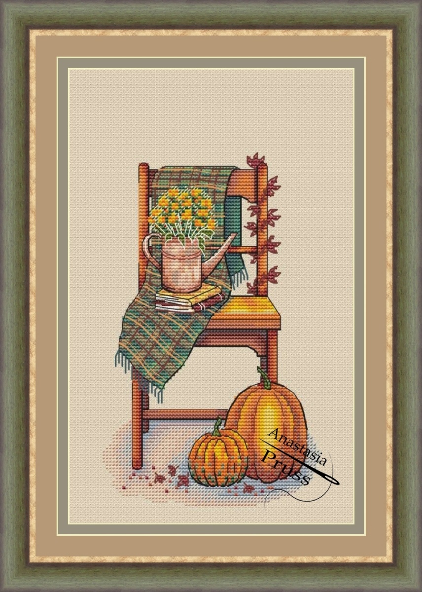 Autumn Chair Cross Stitch Pattern фото 1