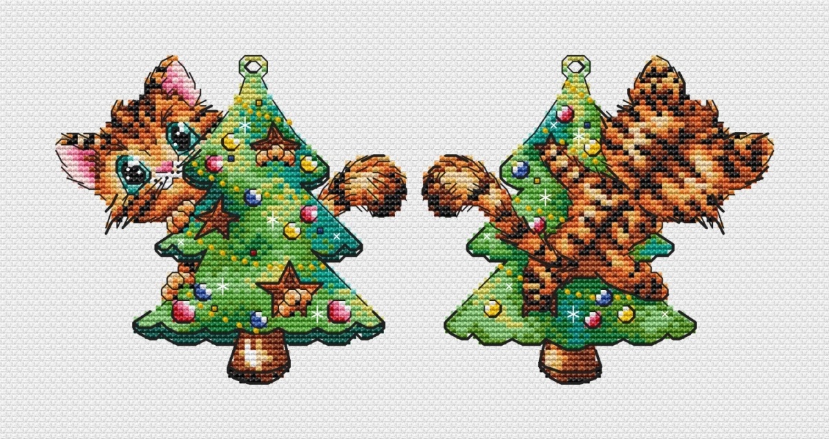 Christmas Tree Storm Cross Stitch Pattern фото 1