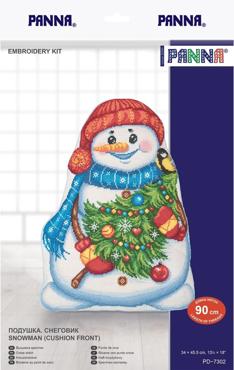 Snowman (Cushion Front) Cross Stitch Kit фото 2