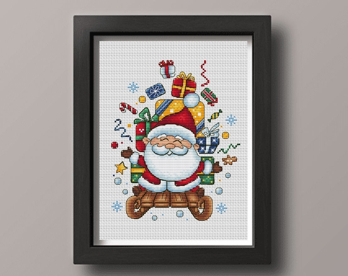 Funny Santa Cross Stitch Pattern фото 1