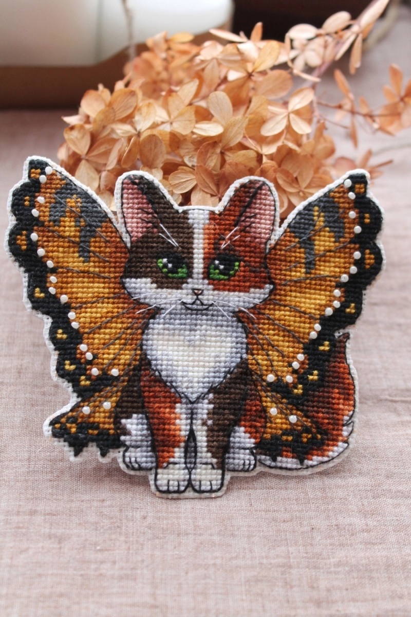 Butterfly Cat Cross Stitch Pattern фото 6