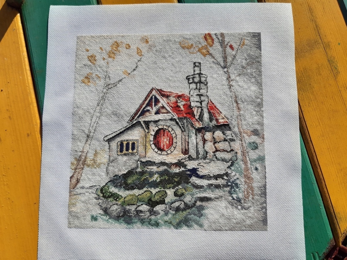 Watercolor House Cross Stitch Pattern фото 2