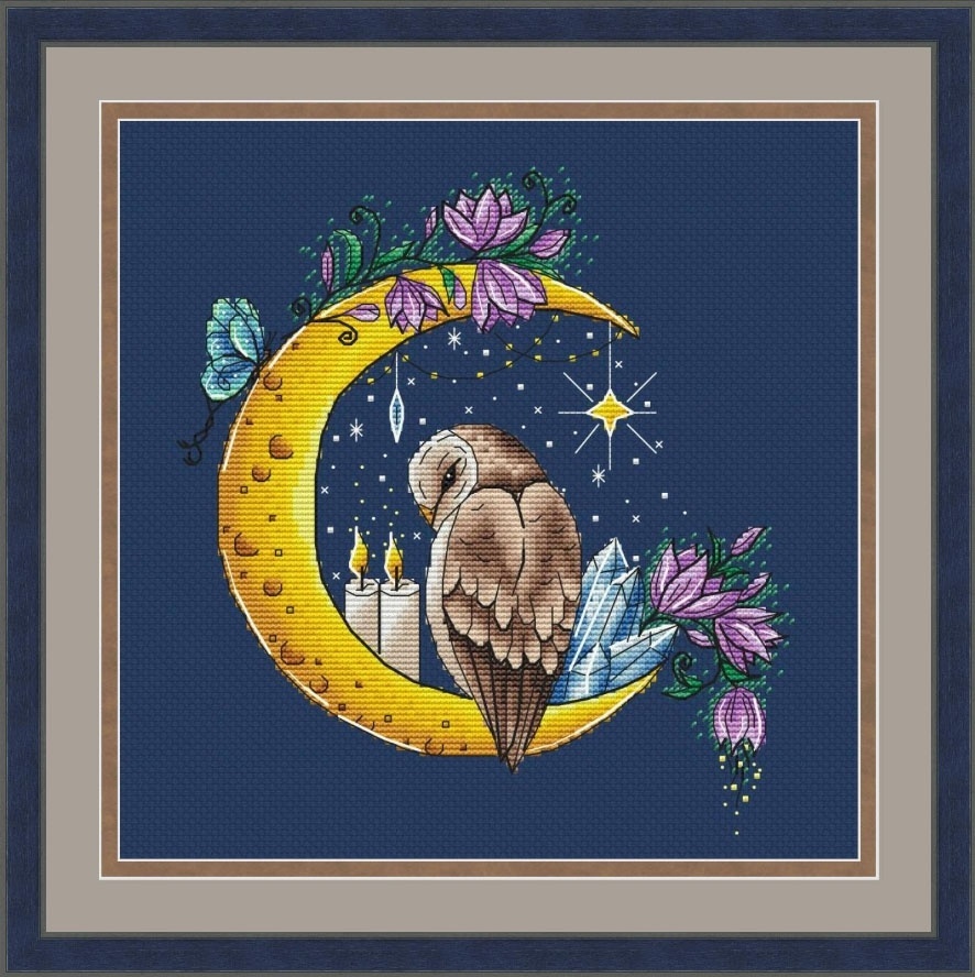 Moon Owl Cross Stitch Pattern фото 2