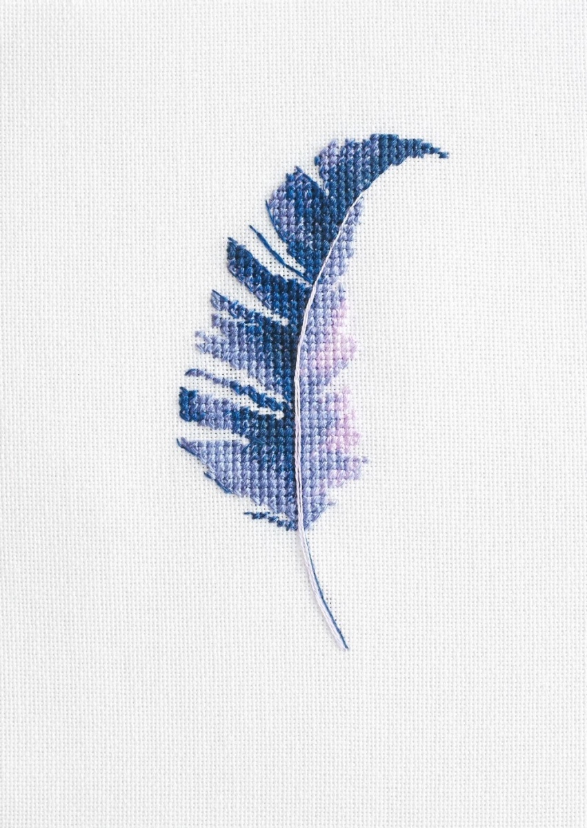 Blue Feather Cross Stitch Pattern фото 2