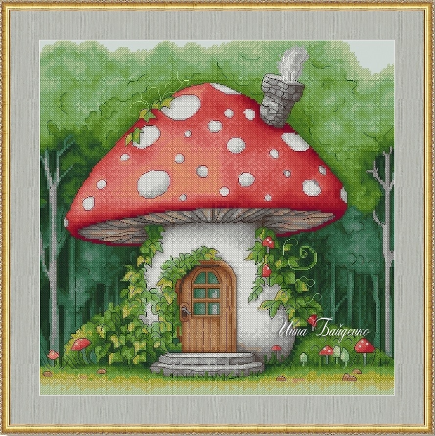 Fly Agaric House Cross Stitch Pattern фото 1