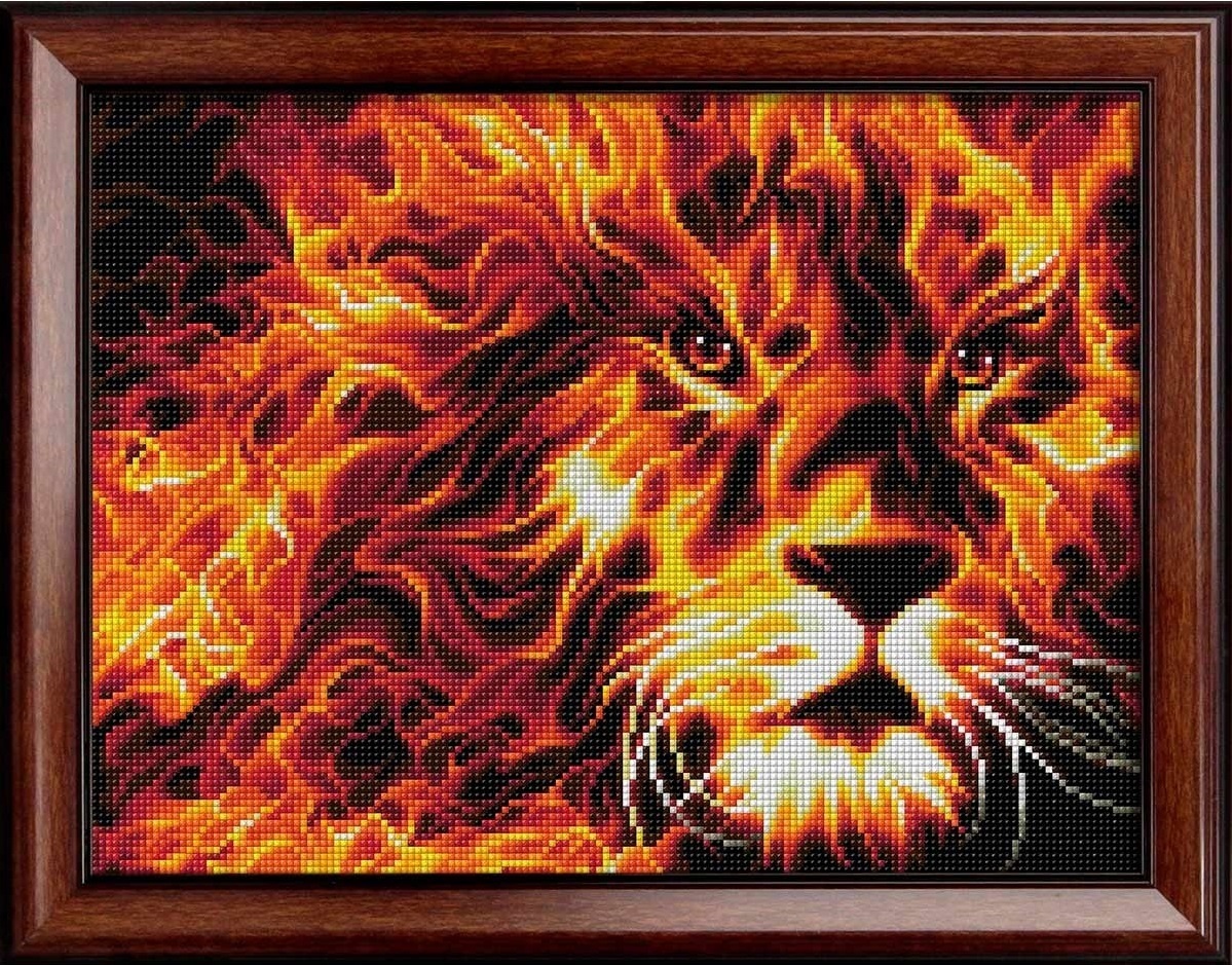 Fire Lion Diamond Painting Kit фото 1
