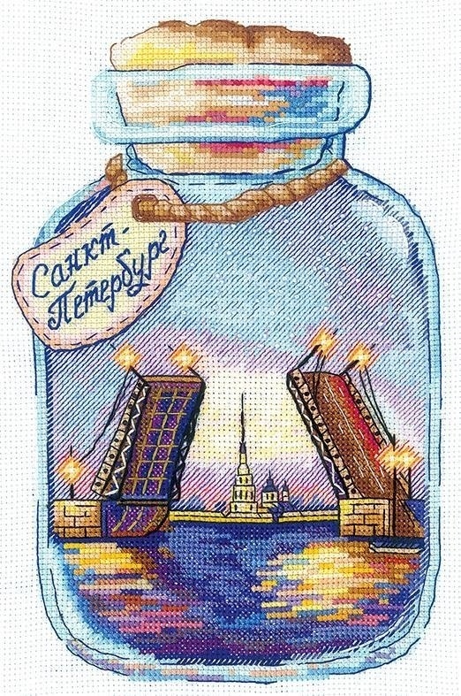 Cities in Jars. Saint-Petersburg Cross Stitch Kit фото 1