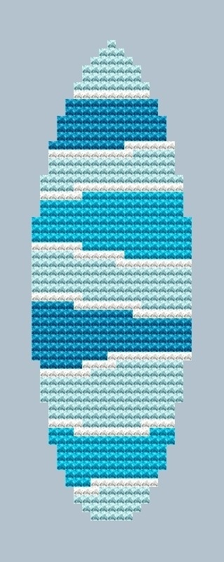 Blue Surfboard Cross Stitch Pattern фото 1