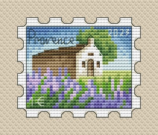 Provence Postage Stamp Cross Stitch Pattern фото 1