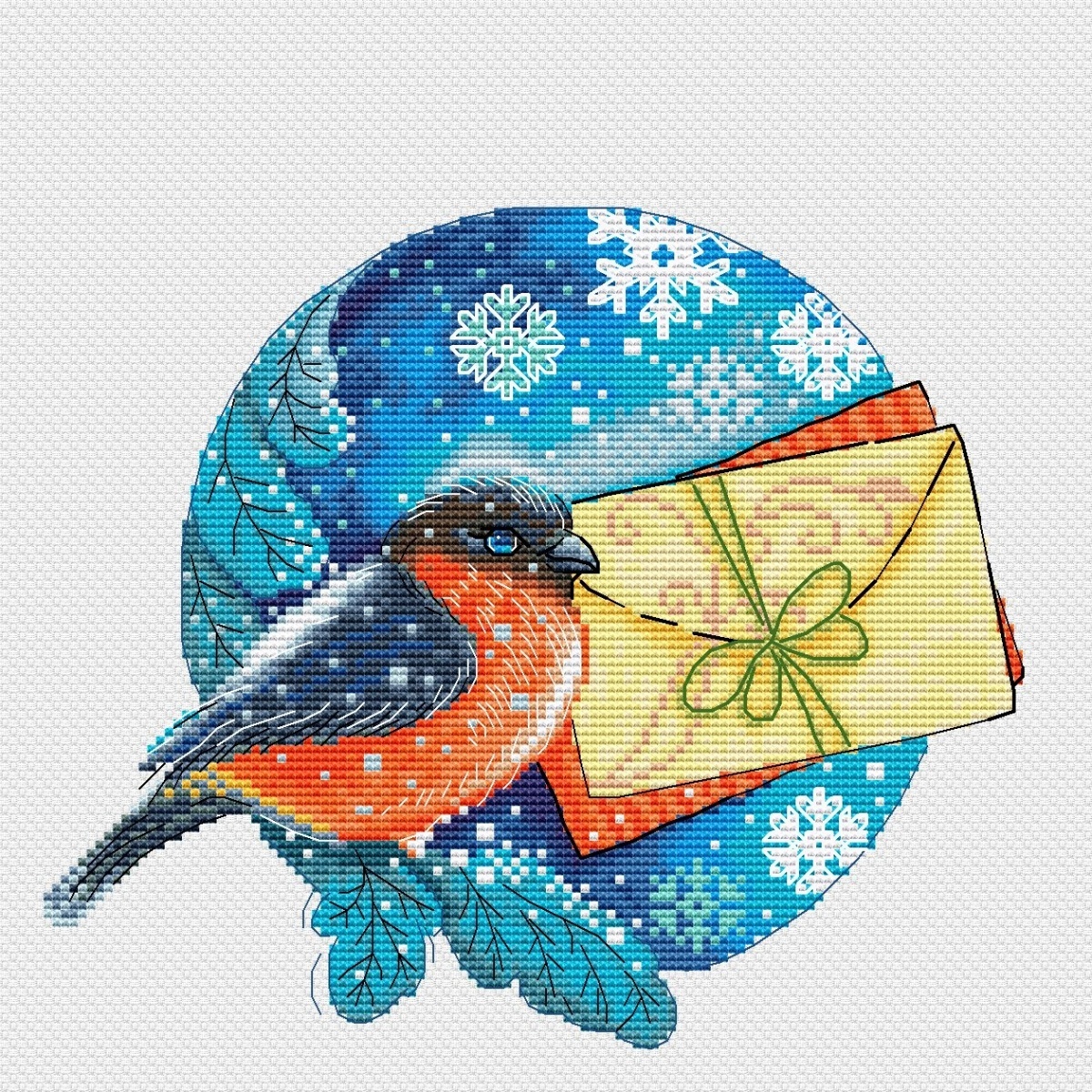 January Bird Cross Stitch Pattern фото 1