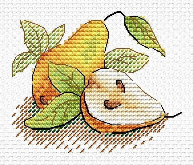Garden Pear Cross Stitch Kit фото 1
