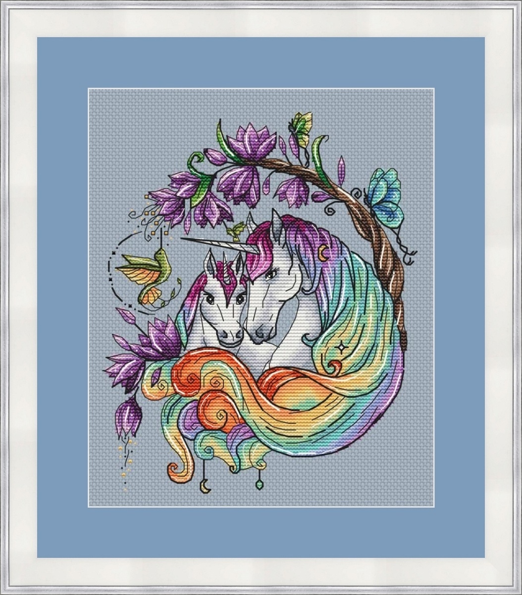 Rainbow Unicorns Cross Stitch Pattern фото 2