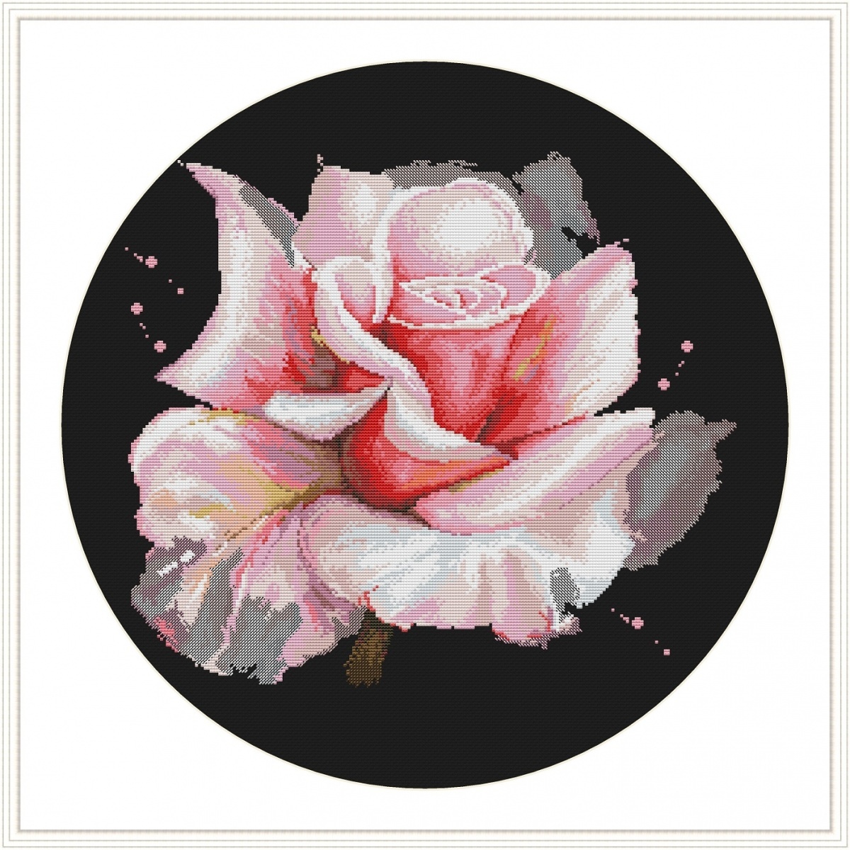 Rose. Pink. L Cross Stitch Pattern фото 7