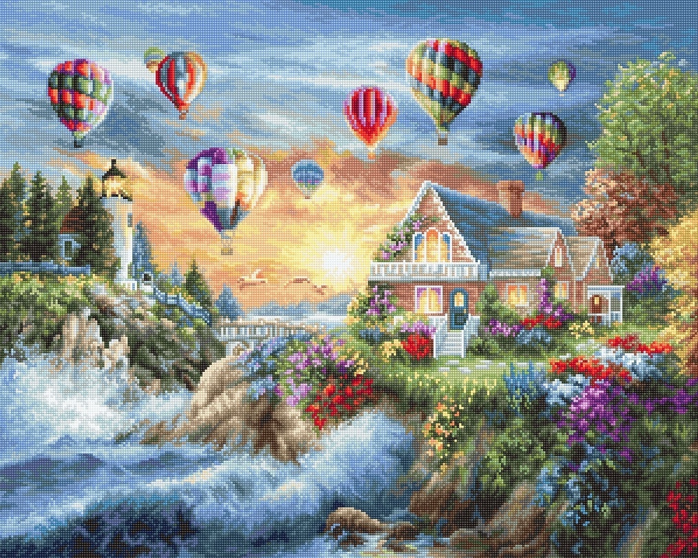 Balloons over Sunset Cove Cross Stitch Kit фото 1