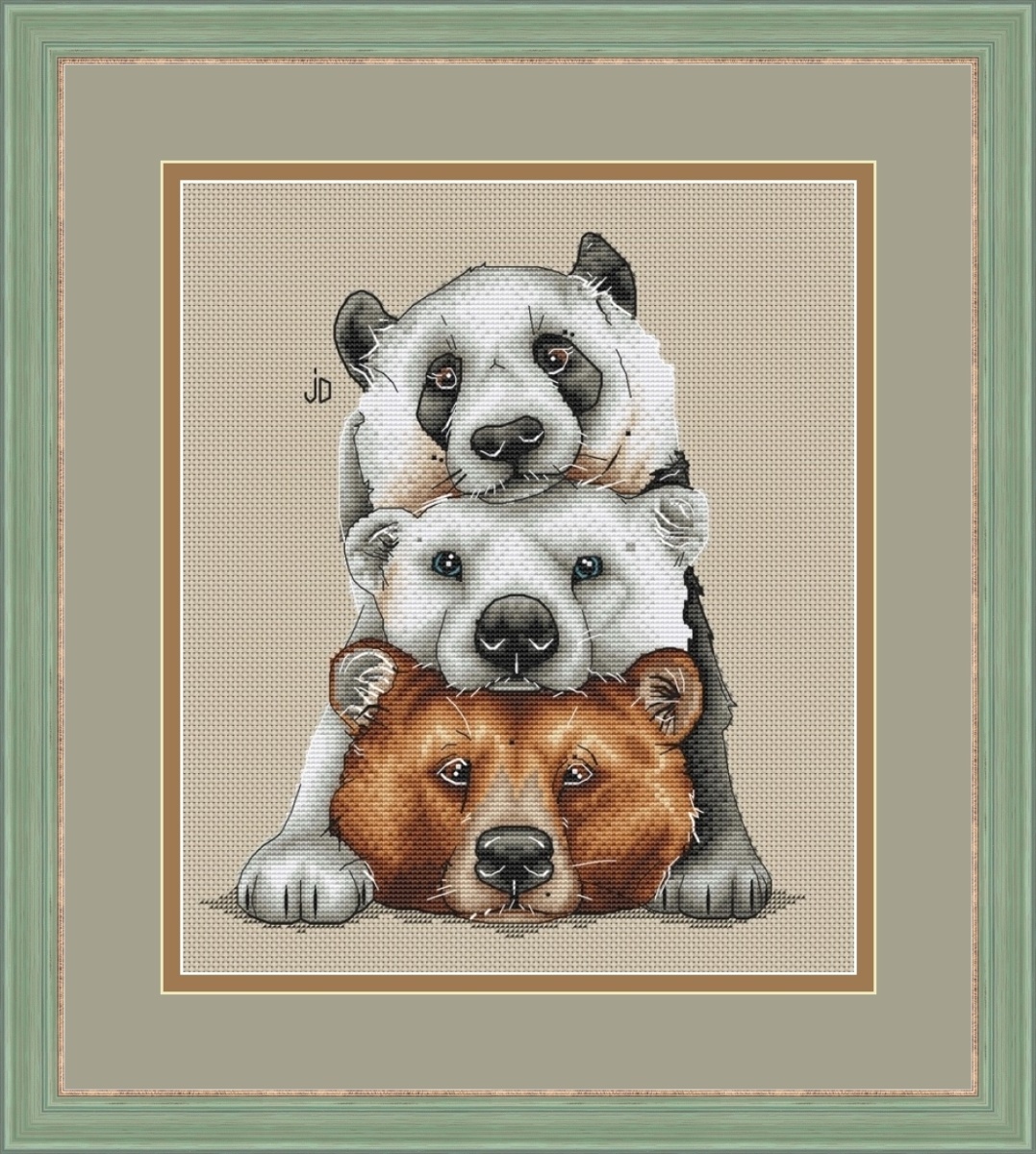 Three Bears Cross Stitch Pattern фото 1