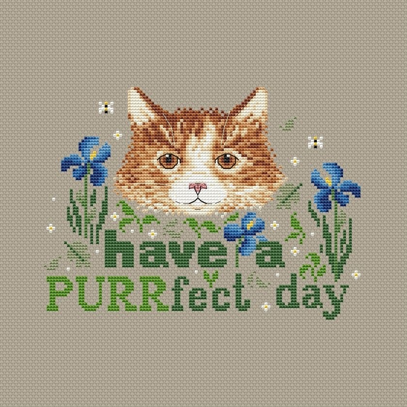 Have a Purrfect Day Cross Stitch Pattern фото 3