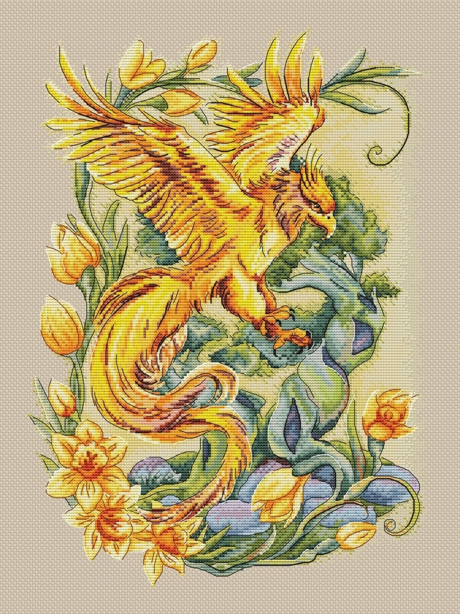 Diptych. Phoenix Cross Stitch Pattern фото 2