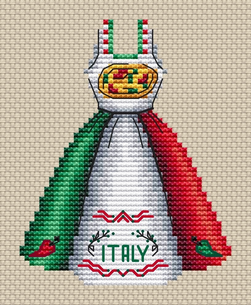 Dress. Italy Cross Stitch Pattern фото 1