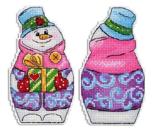 Cross Stitch Kit Snowman with Gifts  фото 1