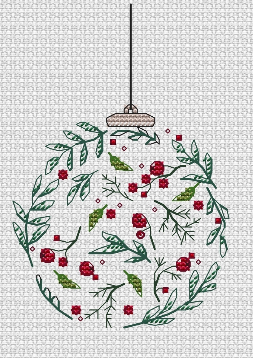 Happy New Year Bauble Cross Stitch Pattern фото 1